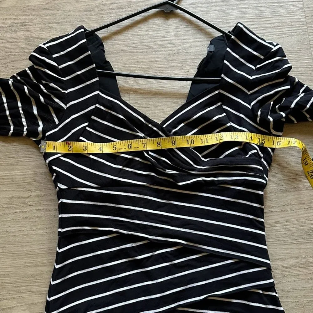 White House Black Market Striped Midi Shapewear built in dress Womens 6. - Picture 3 of 5